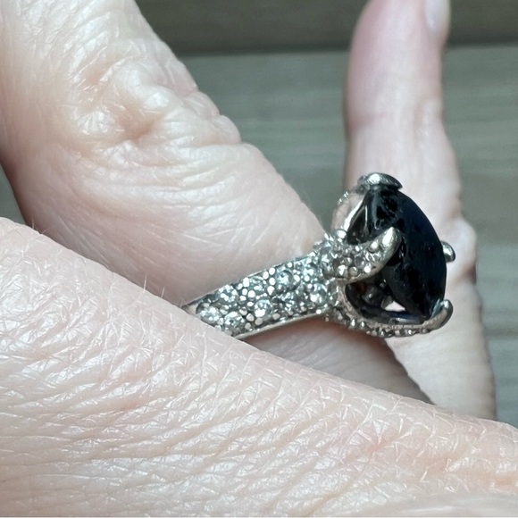 Vintage Designer Paul Kraus Sterling Silver Blue Stone Ring, Size 6.75, 4.9g - Picture 8 of 10